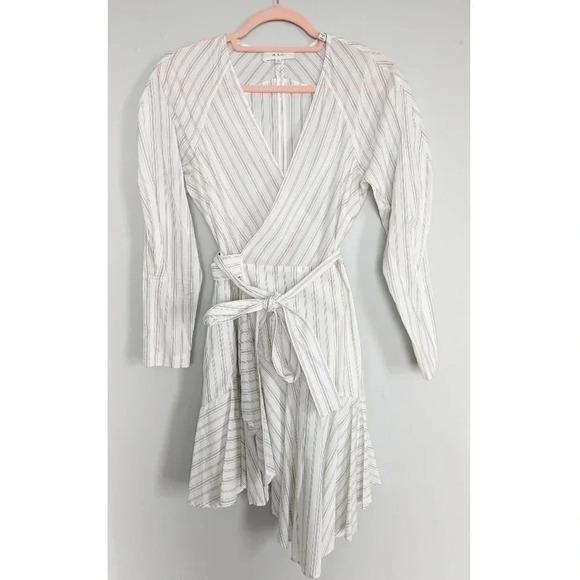 A.L.C Enzo Puff Sleeve Pin Stripe Dress - Picture 2 of 8
